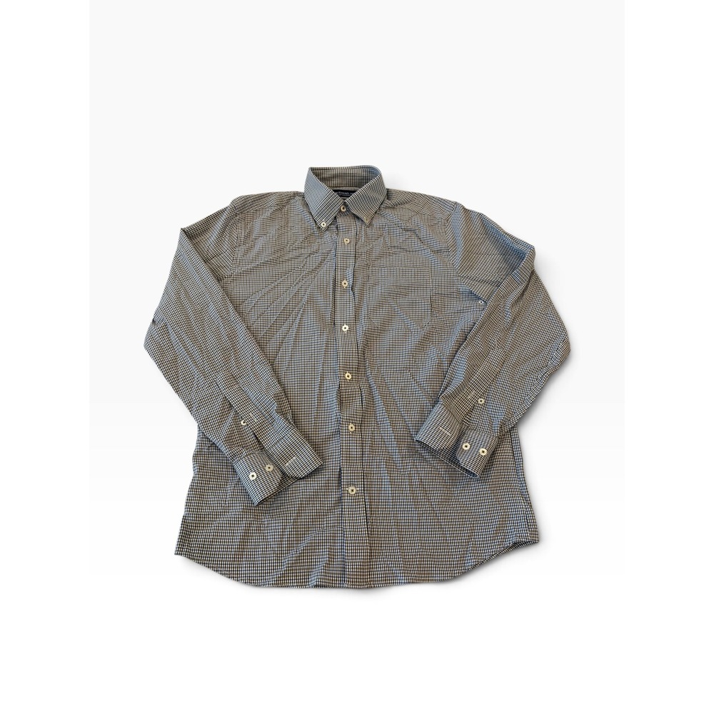 Southern Tide Intercoastal Shirt Mens Small Blue Brown Gingham brrr Cooling LS